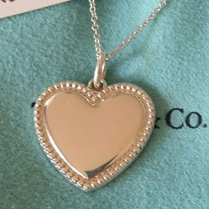 Tiffany & Co beaded edge heart necklace